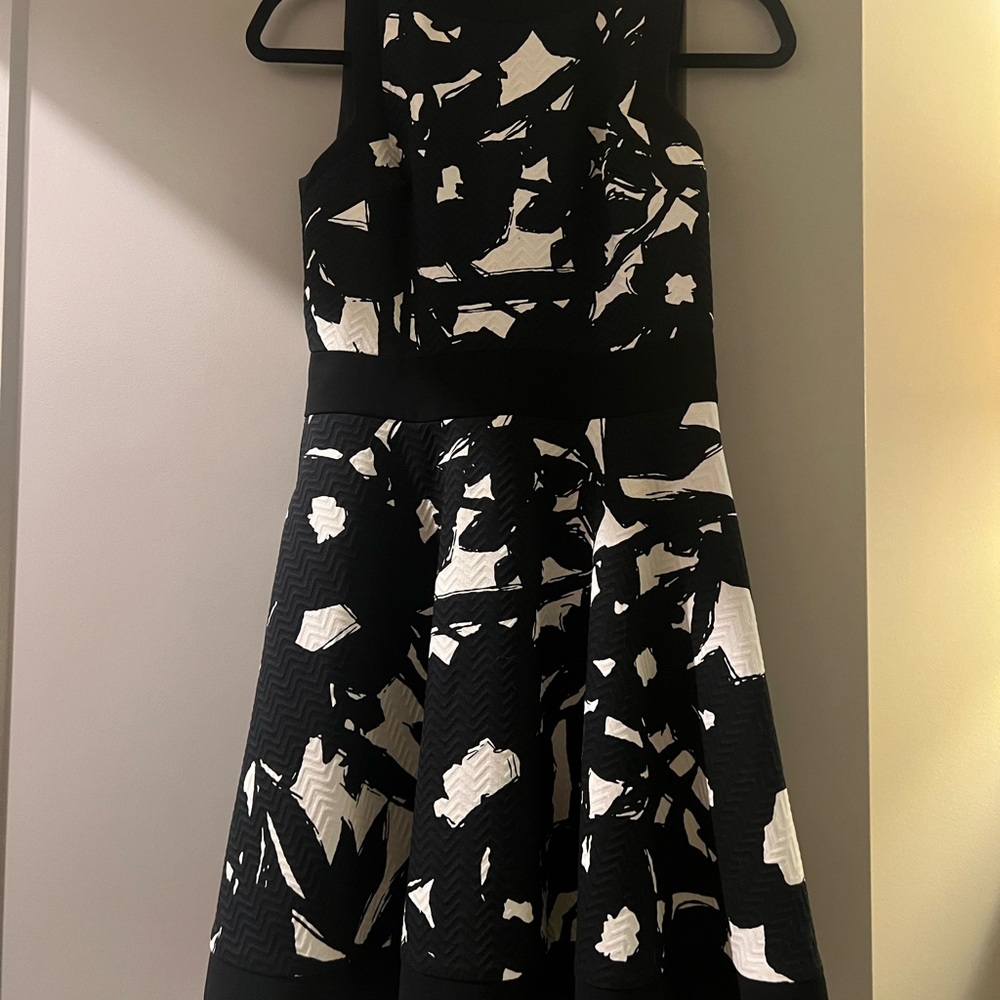 Banana Republic Black and White Halter A-line Dress